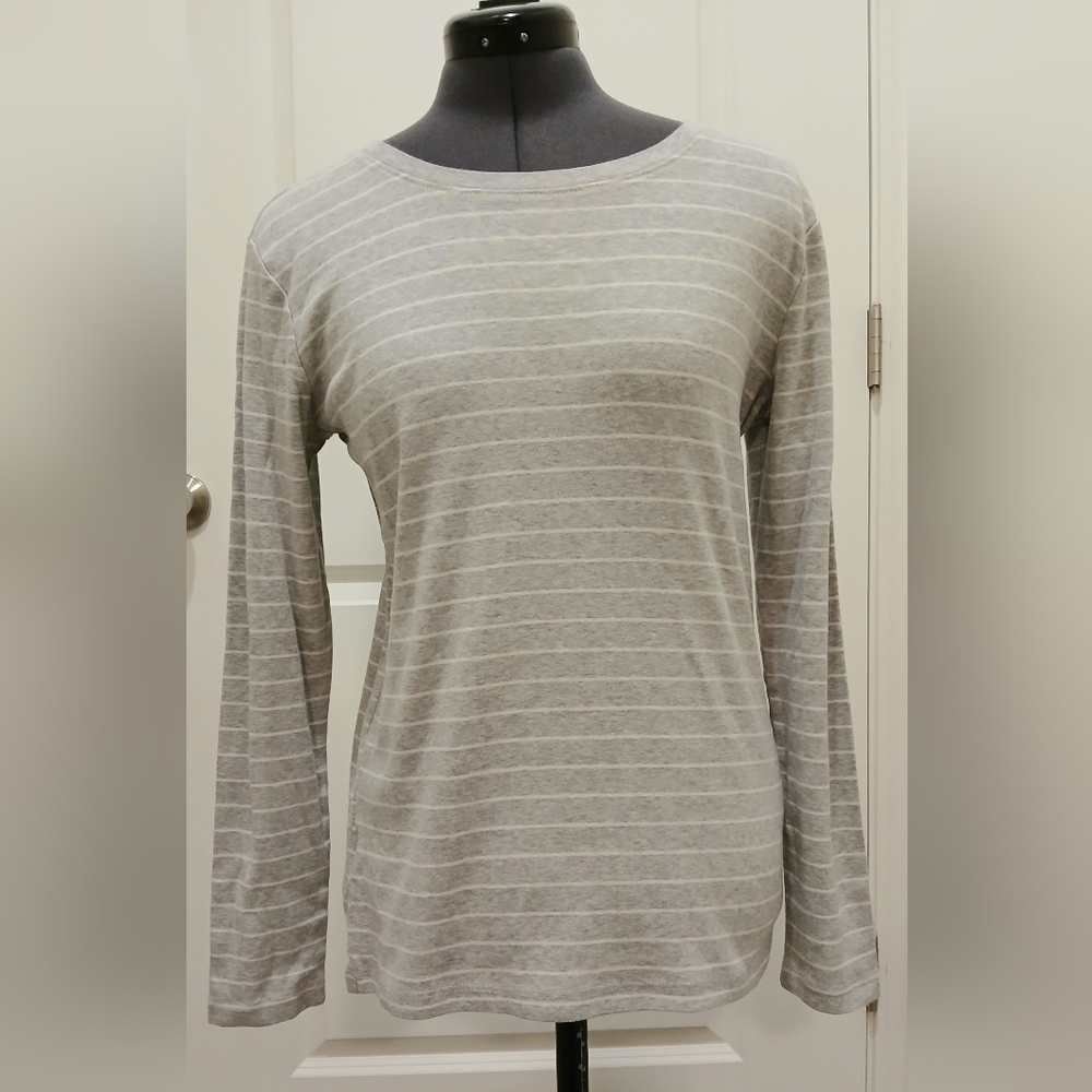 Eddie Bauer‎ Grey Striped Long Sleeve Shirt
